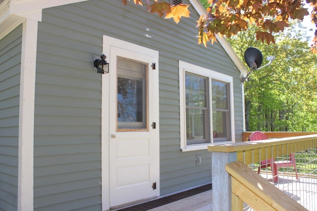 35 Harmon Notch Rd, Brownfield, ME 04010 - view of exterior entry featuring a deck