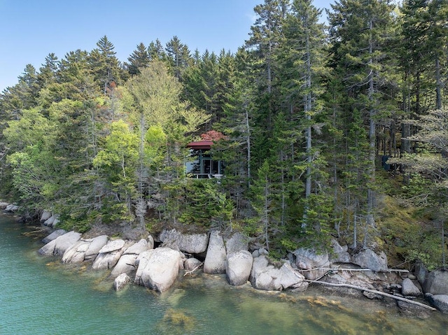 93 Eaton Point Rd, Deer Isle, ME 04627 - aerial view of property's location with a heavily wooded area