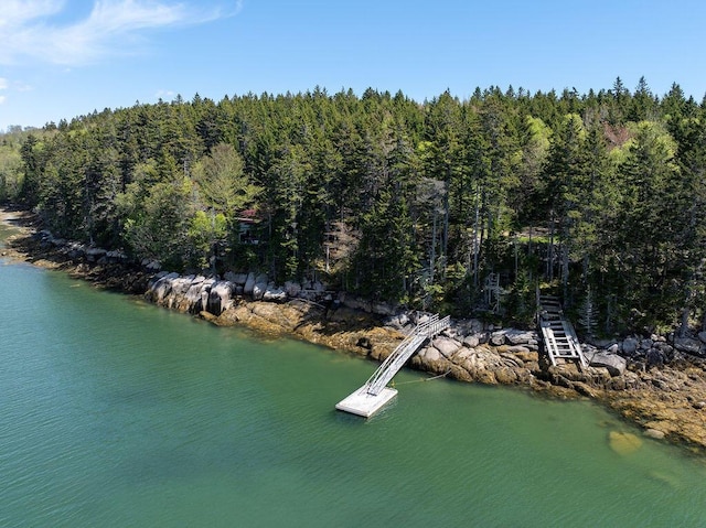 93 Eaton Point Rd, Deer Isle, ME 04627 - view of property location with a forest and a large body of water