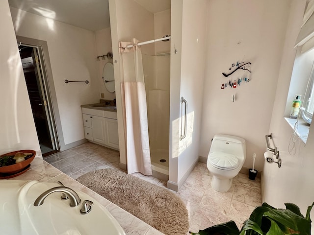 38 Johnson Cove Rd, Otis, ME 04605 - full bath with a stall shower, vanity, and a tub