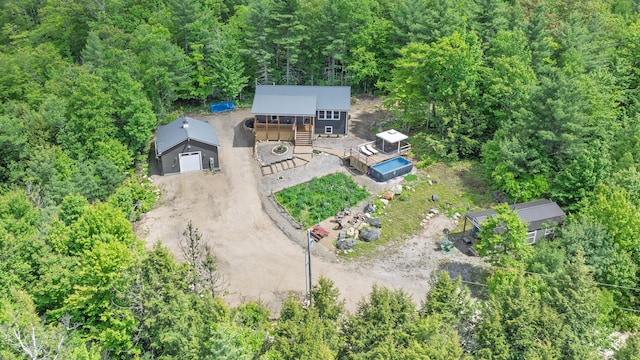 580 Spring St, Brownfield, ME 04010 - aerial view of property and surrounding area with a forest