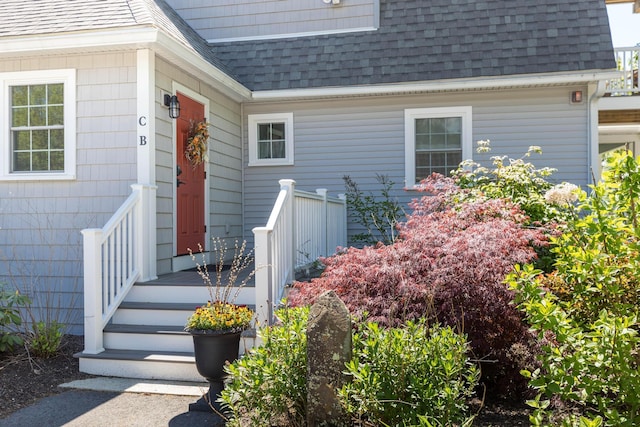 21 Fernald Ave Unit B, York, ME 03909 - view of exterior entry featuring roof with shingles