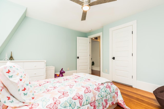 21 Fernald Ave Unit B, York, ME 03909 - bedroom with wood finished floors, a ceiling fan, and baseboards