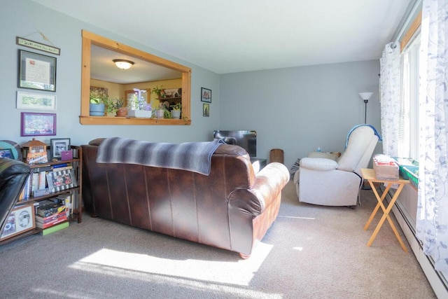 38 Greenridge Way, Jay, ME 04239 - living area featuring carpet floors and baseboard heating