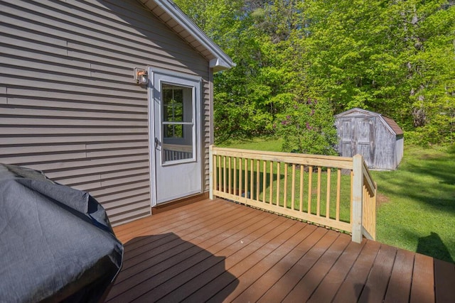 38 Greenridge Way, Jay, ME 04239 - wooden deck featuring a lawn