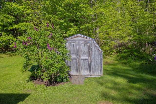 38 Greenridge Way, Jay, ME 04239 - view of shed featuring a view of trees