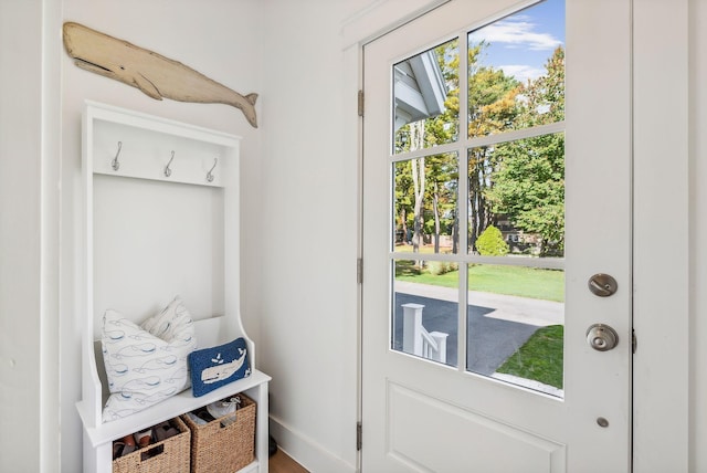 239A Foreside Rd ., Unit Falmouth, ME 04105 - mudroom featuring baseboards