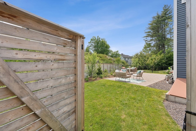 25 Benjamin Way, Portland, ME 04102 - view of yard with a patio area and outdoor lounge area