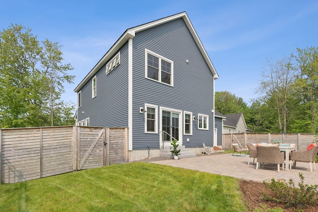 25 Benjamin Way, Portland, ME 04102 - rear view of house with a patio, a gate, and entry steps