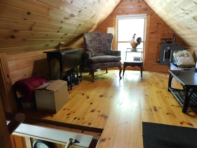 51 Pond Rd, Abbot, ME 04406 - bonus room with hardwood / wood-style floors, wood walls, lofted ceiling, and wood ceiling