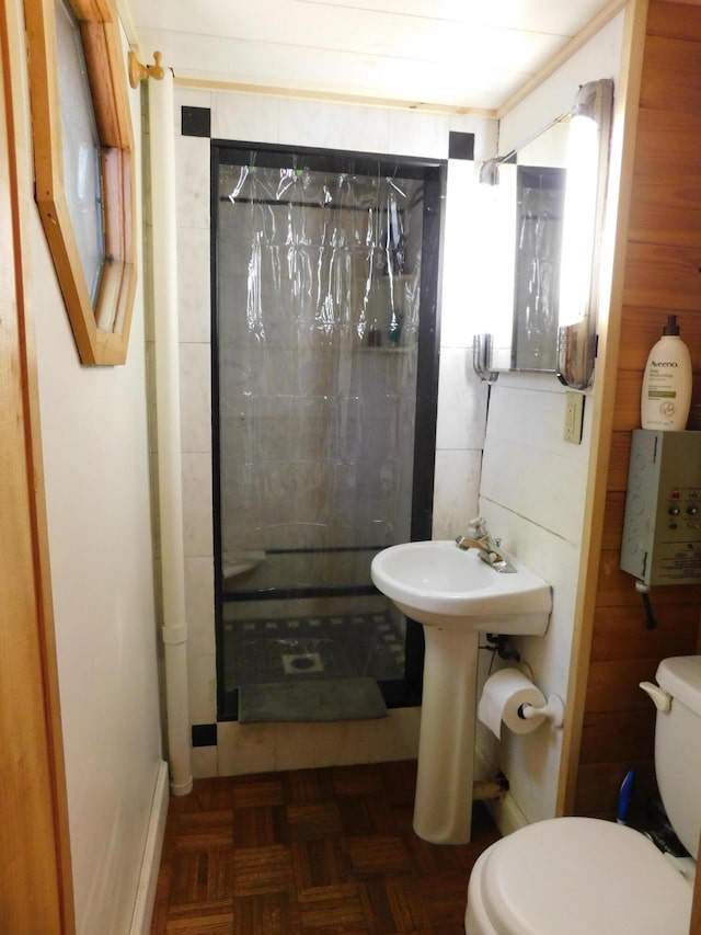 51 Pond Rd, Abbot, ME 04406 - full bathroom featuring a shower stall and toilet