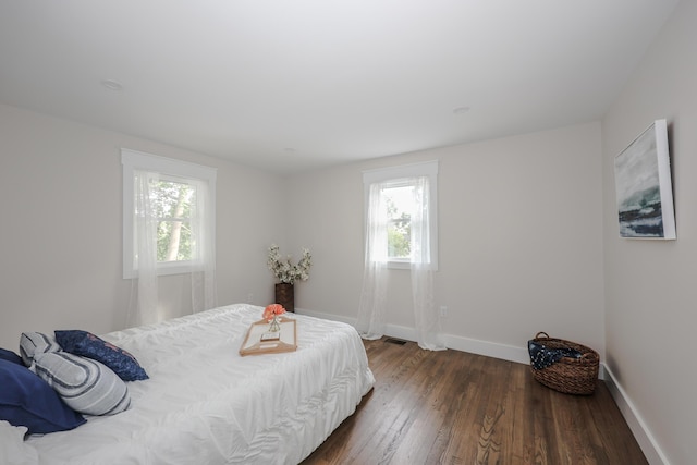 1 Knowlton Rd, Nashua, NH 03063 - bedroom with multiple windows, dark wood-style floors, and baseboards