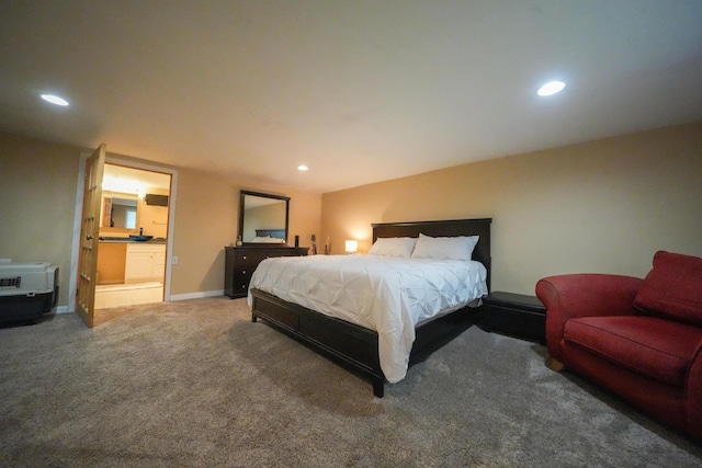 50 Water St, Howland, ME 04448 - carpeted bedroom with recessed lighting, ensuite bath, and baseboards
