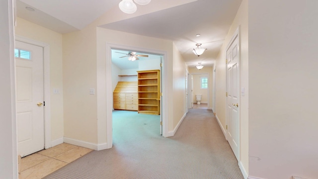 40 Acorn Ridge Rd, Freeport, ME 04032 - hallway with baseboards and light carpet