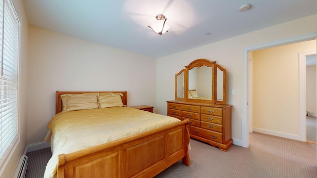 40 Acorn Ridge Rd, Freeport, ME 04032 - bedroom featuring light colored carpet, a baseboard heating unit, and baseboards