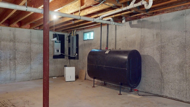 40 Acorn Ridge Rd, Freeport, ME 04032 - basement featuring oil tank and electric panel