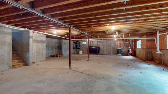 40 Acorn Ridge Rd, Freeport, ME 04032 - basement featuring electric panel, heating fuel, and stairs