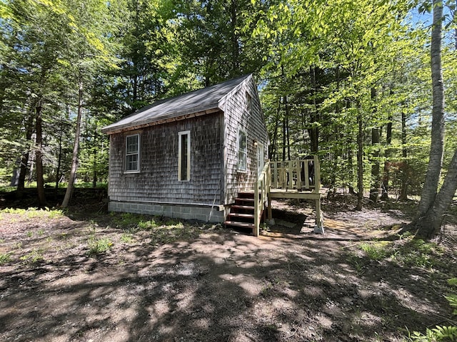 166 Tupper Rd, Madison, ME 04950 - view of side of property with a wooden deck and stairway