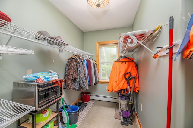 177 Meadow Ln, Smithfield, ME 04978 - walk in closet with baseboard heating and carpet flooring