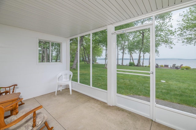 177 Meadow Ln, Smithfield, ME 04978 - sunroom / solarium with a water view