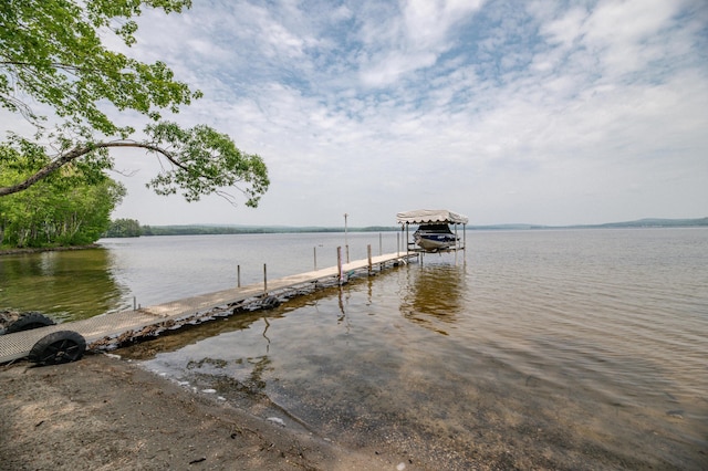 177 Meadow Ln, Smithfield, ME 04978 - dock area with a water view and boat lift