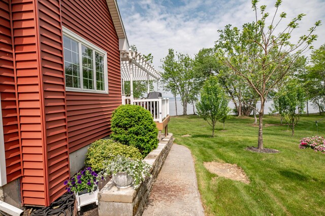 177 Meadow Ln, Smithfield, ME 04978 - view of grassy yard with a pergola