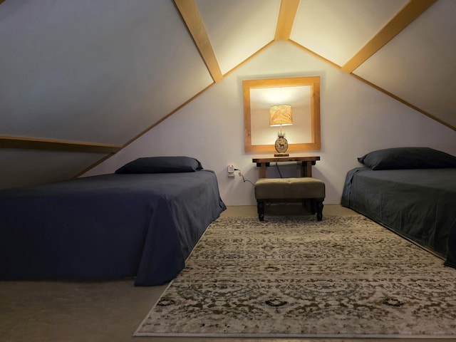 25 Oak Ridge Rd, Shirley, ME 04485 - carpeted bedroom with vaulted ceiling