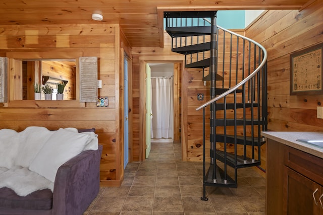 23 N Ave Unit 23, Saco, ME 04072 - stairway with wooden walls