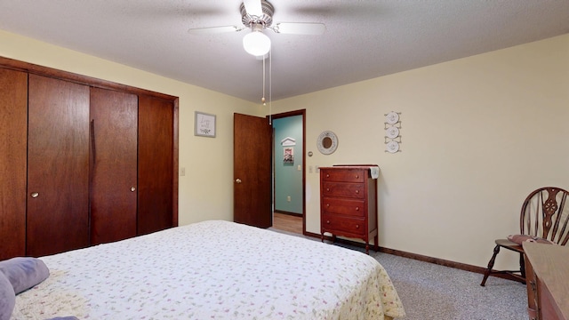 76 Parkview Ave, Livermore Falls, ME 04254 - bedroom with carpet, a closet, and ceiling fan