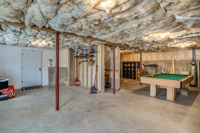 711 Newfield Rd, Shapleigh, ME 04076 - unfinished below grade area with billiards table