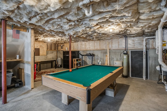 711 Newfield Rd, Shapleigh, ME 04076 - playroom with concrete flooring and pool table