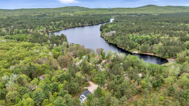 69 Bernier Ln, Waterboro, ME 04087 - aerial view of property and surrounding area with a heavily wooded area and a large body of water