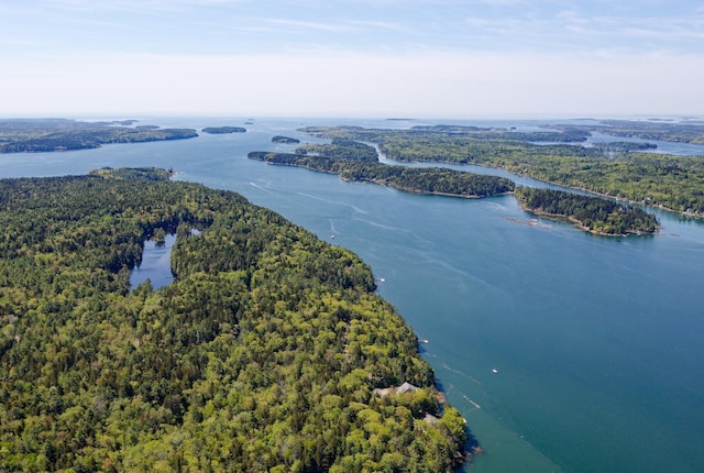 33 Houghton Pond Rd, West Bath, ME 04530 - aerial view of a heavily wooded area and a large body of water