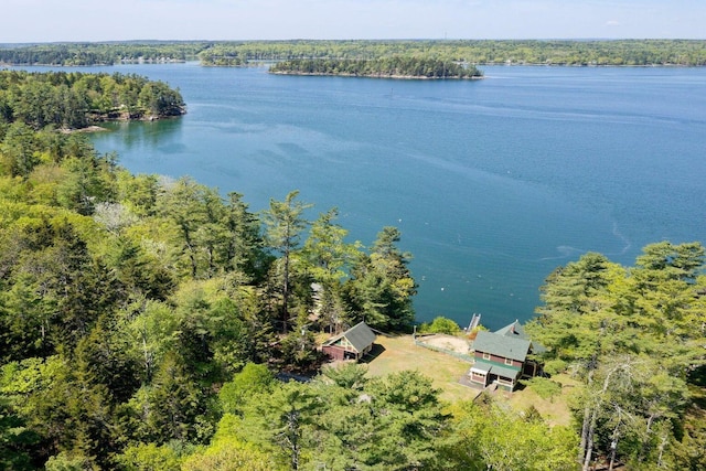 33 Houghton Pond Rd, West Bath, ME 04530 - view of subject property featuring a heavily wooded area and a nearby body of water