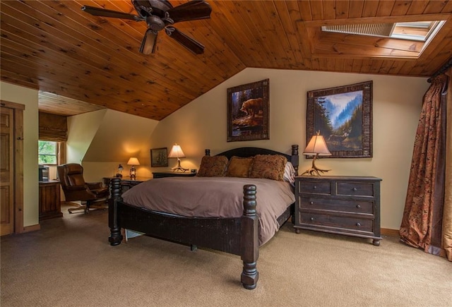 81 Bryers Cir, Boothbay, ME 04537 - bedroom featuring light colored carpet, wood ceiling, and vaulted ceiling