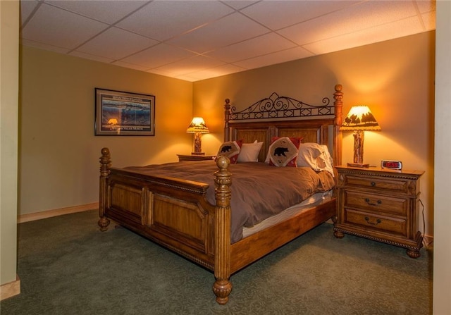 81 Bryers Cir, Boothbay, ME 04537 - carpeted bedroom featuring a drop ceiling