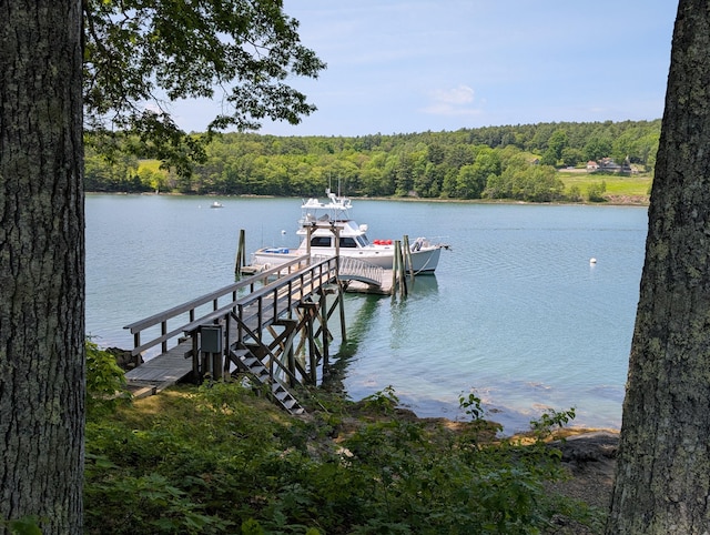 81 Bryers Cir, Boothbay, ME 04537 - dock featuring a view of trees and a water view