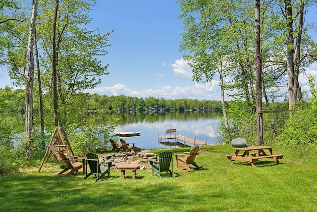 80 Hart St, Newport, ME 04953 - view of green lawn with a water view and a wooded view
