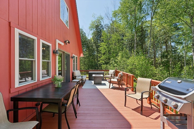 80 Hart St, Newport, ME 04953 - wooden deck with an outdoor living space, area for grilling, and outdoor dining space