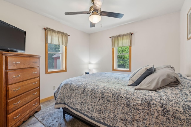 80 Hart St, Newport, ME 04953 - bedroom featuring light wood-style flooring and ceiling fan