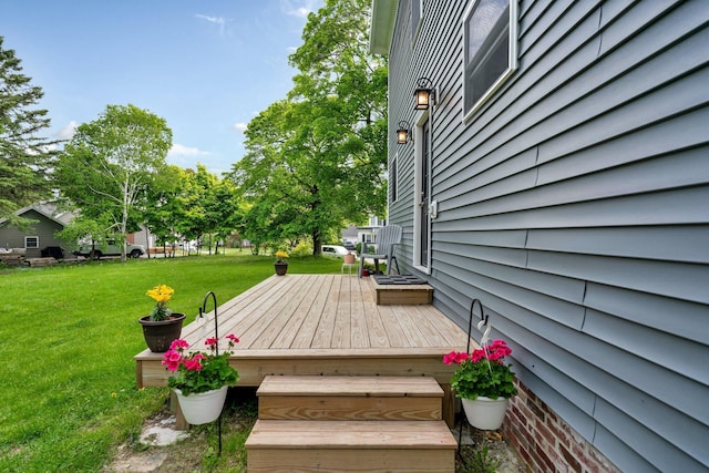 727 Hammond St, Bangor, ME 04401 - wooden deck with a lawn