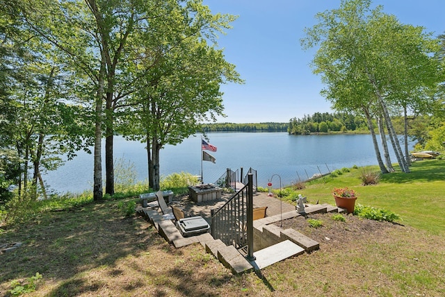 193 Park Ln, Windsor, ME 04363 - dock with a water view and a yard
