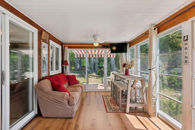 193 Park Ln, Windsor, ME 04363 - sunroom / solarium with ceiling fan