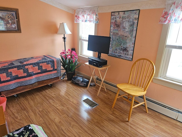 856 Weeks Mills Rd, New Sharon, ME 04955 - bedroom featuring multiple windows and wood finished floors