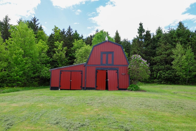 856 Weeks Mills Rd, New Sharon, ME 04955 - view of barn featuring a lawn