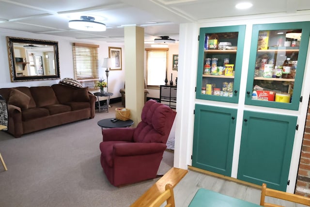 856 Weeks Mills Rd, New Sharon, ME 04955 - living room featuring healthy amount of natural light and ceiling fan