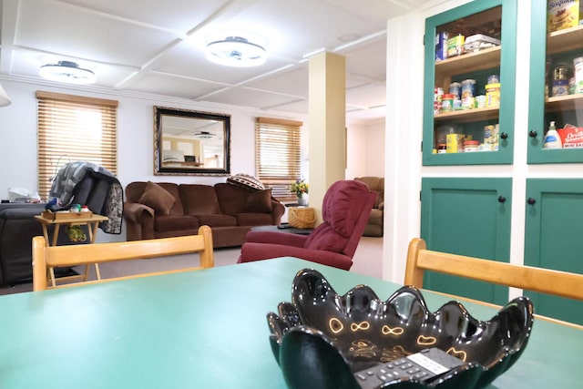 856 Weeks Mills Rd, New Sharon, ME 04955 - dining space with crown molding