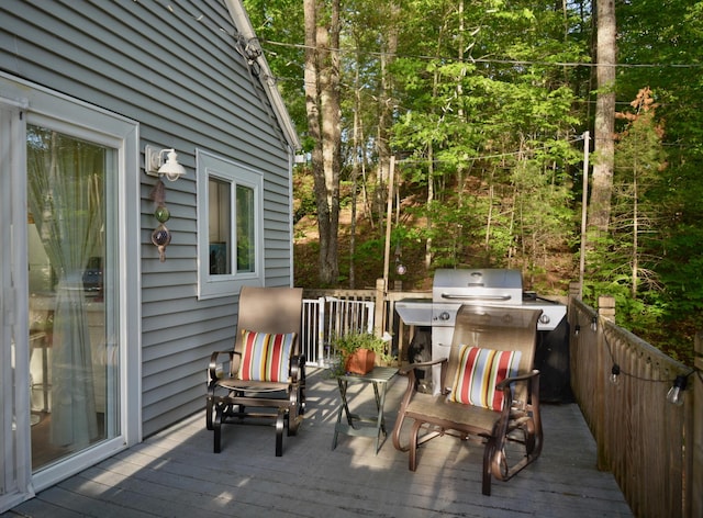 12B Trues Point Rd, New Gloucester, ME 04260 - deck with a forest view