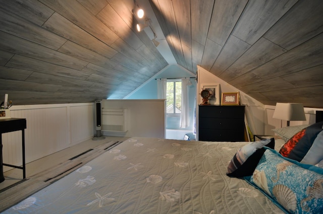 12B Trues Point Rd, New Gloucester, ME 04260 - bedroom featuring wooden ceiling and lofted ceiling