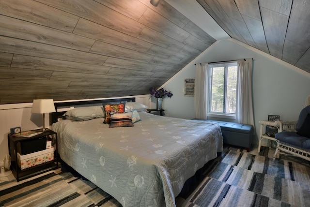 12B Trues Point Rd, New Gloucester, ME 04260 - bedroom featuring wood ceiling and vaulted ceiling